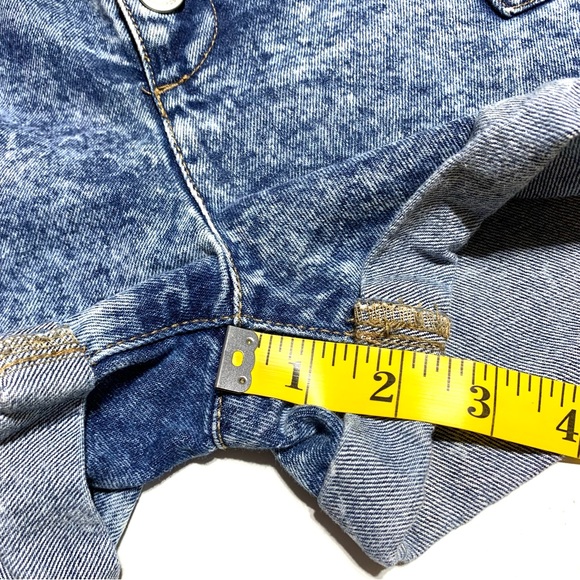 AERO Blue Paper Bag Button Fly Rolled Up Hem Jean Short Size Medium - Picture 12 of 12